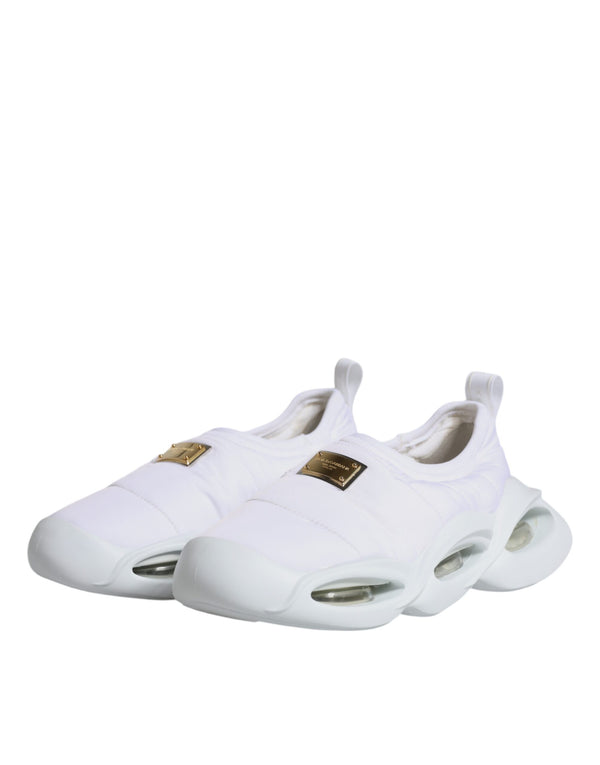 Weiß gepolstert Stoff Low Top Turnschuhe Schuhe