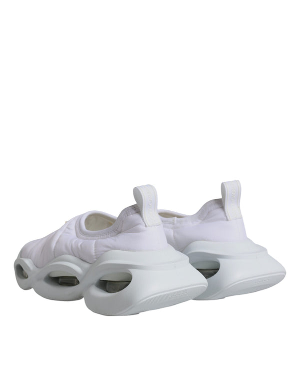 Weiß gepolstert Stoff Low Top Turnschuhe Schuhe