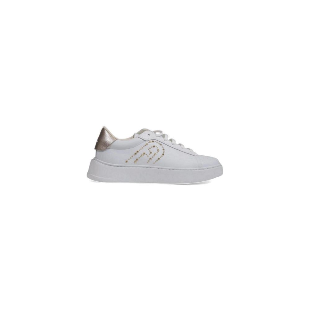 Weiße Polyethylen-Sneakers mit niedrigem Schaft