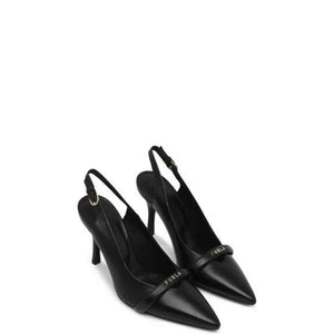 Schwarze Leder-Pumps