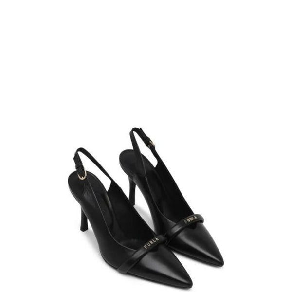 Schwarze Leder-Pumps