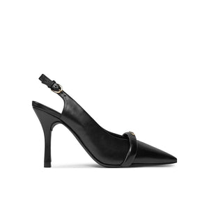 Schwarze Leder-Pumps