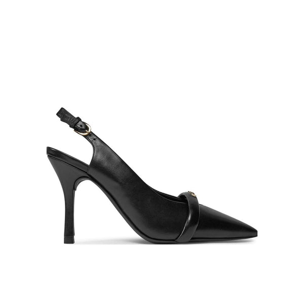 Schwarze Leder-Pumps