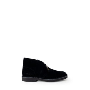 Schwarze Leder-Schnürstiefel