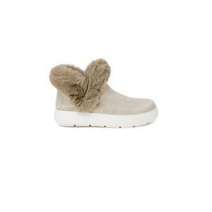 Beigefarbene Chunky-Sneaker aus Leder