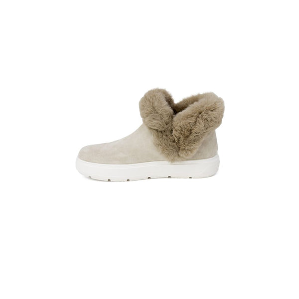 Beigefarbene Chunky-Sneaker aus Leder