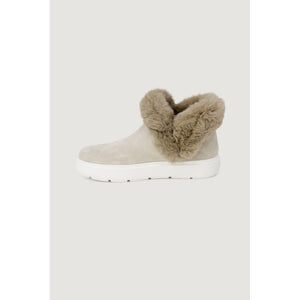 Beigefarbene Chunky-Sneaker aus Leder
