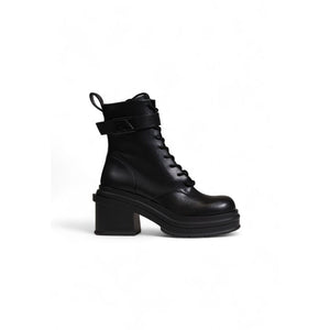 Schwarzer Polyester-Stiefel