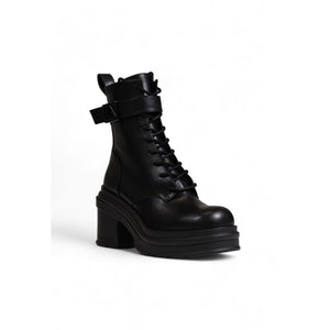 Schwarzer Polyester-Stiefel