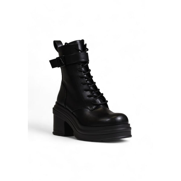 Schwarzer Polyester-Stiefel