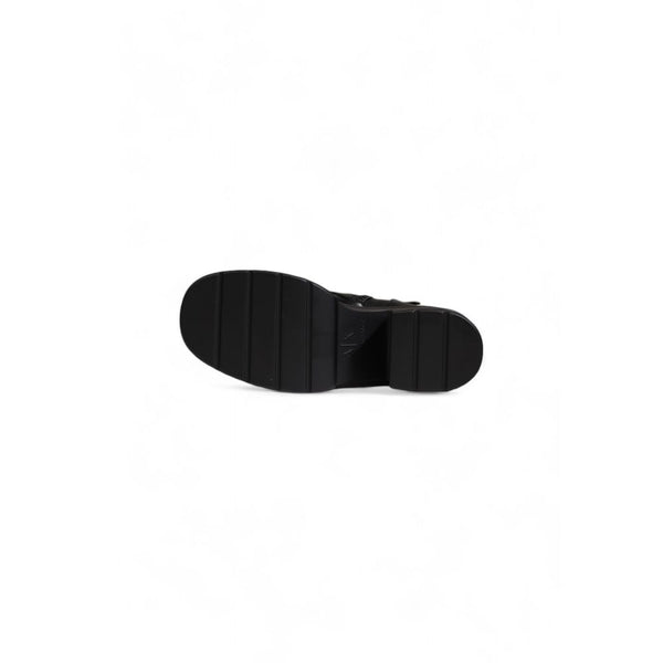 Schwarzer Polyester-Stiefel