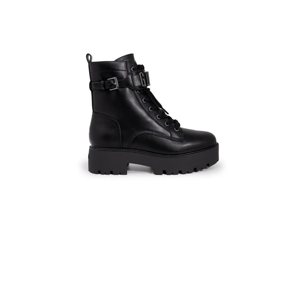 Schwarze Polyethylen-Schnürstiefel