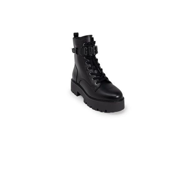 Schwarze Polyethylen-Schnürstiefel