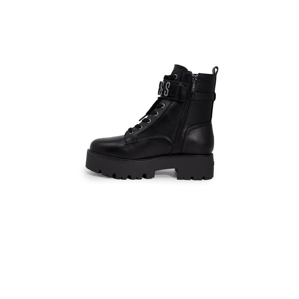 Schwarze Polyethylen-Schnürstiefel