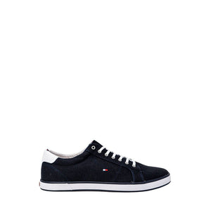 Blaue Baumwoll-Sneaker mit niedrigem Schaft