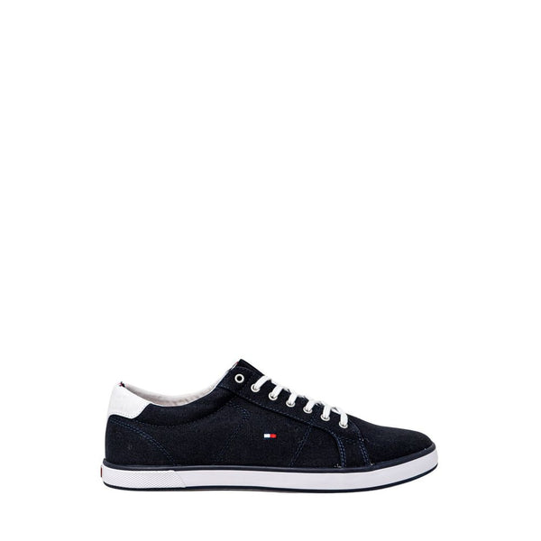 Blaue Baumwoll-Sneaker mit niedrigem Schaft