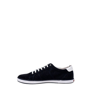Blaue Baumwoll-Sneaker mit niedrigem Schaft