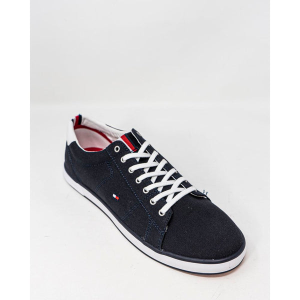 Blaue Baumwoll-Sneaker mit niedrigem Schaft