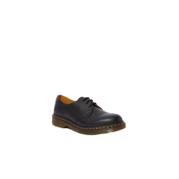 Schwarze Leder-Plateau-Pumps