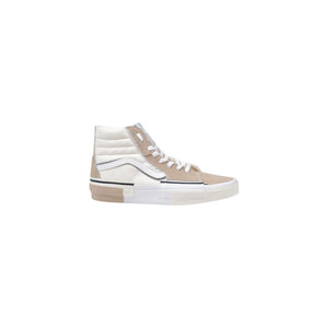 Beigefarbene Leder-High-Top-Sneaker