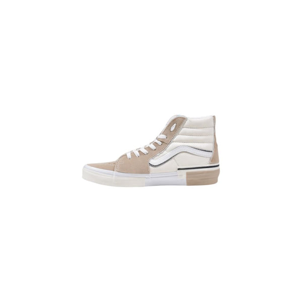 Beigefarbene Leder-High-Top-Sneaker