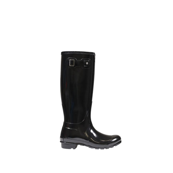 Schwarze Stiefeletten aus recyceltem Polyester