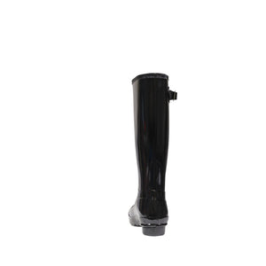 Schwarze Stiefeletten aus recyceltem Polyester
