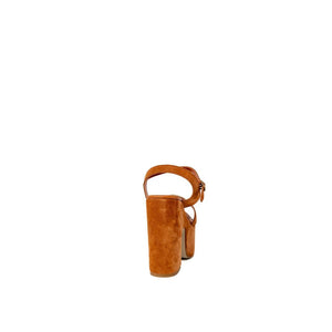 Braune Wildleder-Pumps mit hohem Absatz