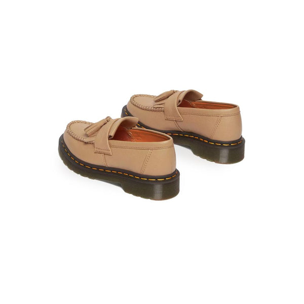 Beigefarbene Leder-Plateau-Pumps