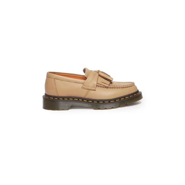 Beigefarbene Leder-Plateau-Pumps