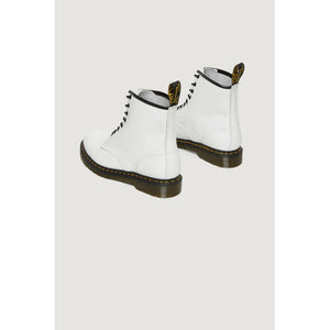Weiße Leder-Schnürstiefel