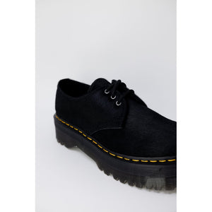 Schwarze Leder-Schnürstiefel