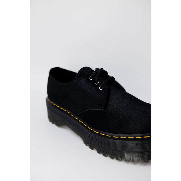 Schwarze Leder-Schnürstiefel