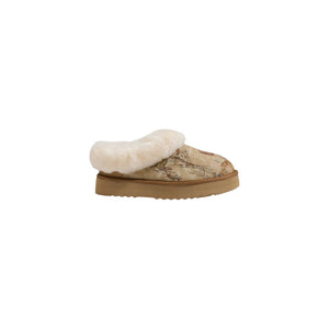 Beigefarbene Stoff-Ankle-Boots