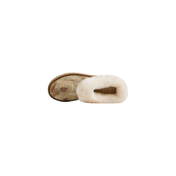 Beigefarbene Stoff-Ankle-Boots