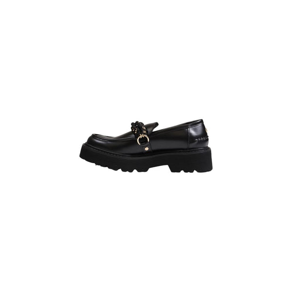 Schwarze Leder-Plateau-Pumps