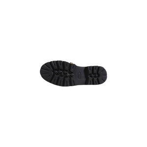 Schwarze Leder-Plateau-Pumps