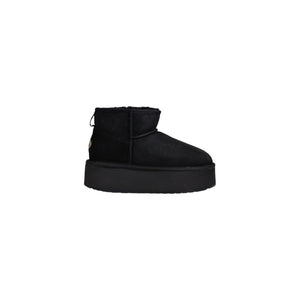 Schwarze Leder-Ankle-Boots