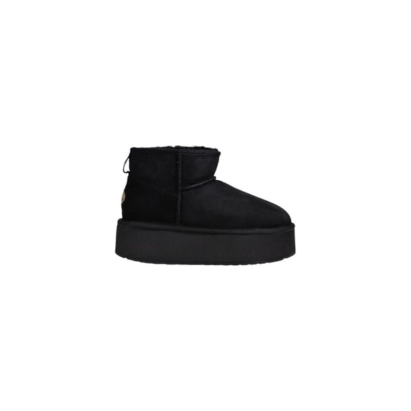 Schwarze Leder-Ankle-Boots