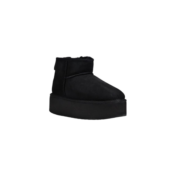 Schwarze Leder-Ankle-Boots