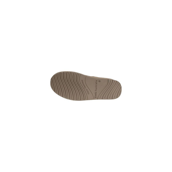 Beigefarbene Leder-Ankle-Boots