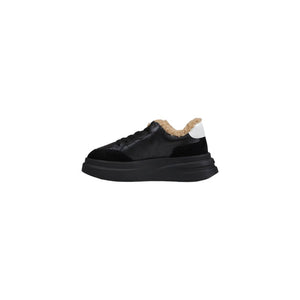 Schwarze und Weiße Leder-Plateau-Sneaker
