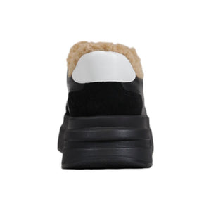 Schwarze und Weiße Leder-Plateau-Sneaker