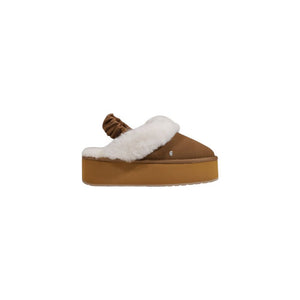 Beige Wildleder-Plateau-Pumps