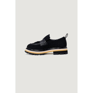 Schwarze Leder-Plateau-Pumps