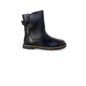 Schwarze Leder-Stiefeletten