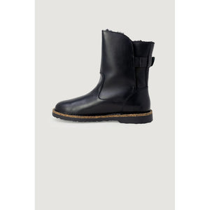 Schwarze Leder-Stiefeletten