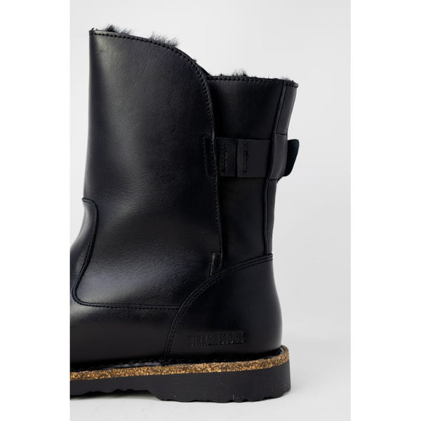 Schwarze Leder-Stiefeletten