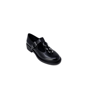 Schwarze Leder-Schnürstiefel