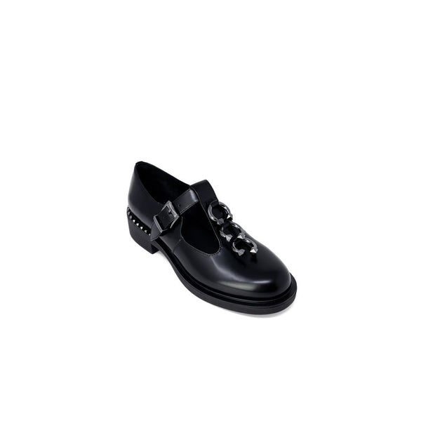 Schwarze Leder-Schnürstiefel